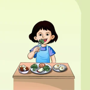 Eating the food