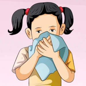 Using tissues/handkerchiefs for sneezing or coughing